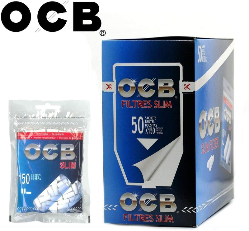 OCB Long Slim Filter, 6 x 20 mm, 100 filters per bag 5 boxes (50